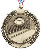 Volleyball Wreath Framed Medal