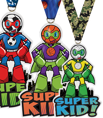 Exclusive Super Kid Sports Acrylic Medals