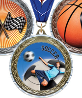 Diecast Insert Medals with Diamond Cut Borders