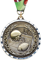 Football Diecast Medal with Diamond Cut Border