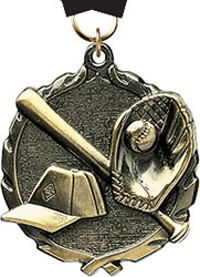 Baseball Wreath Medal