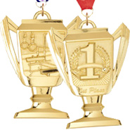 Bright Gold Trophy Cup Medals