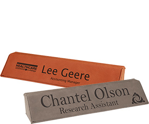 Leatherette Desk Wedge Nameplates - 10.75 inch