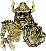 3D Mascot Antique Brass Pins