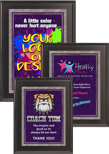 Purple Chrome Plated Sunray Plaques - Color