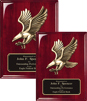 Rosewood Piano Finish Plaques with Eagle Castings