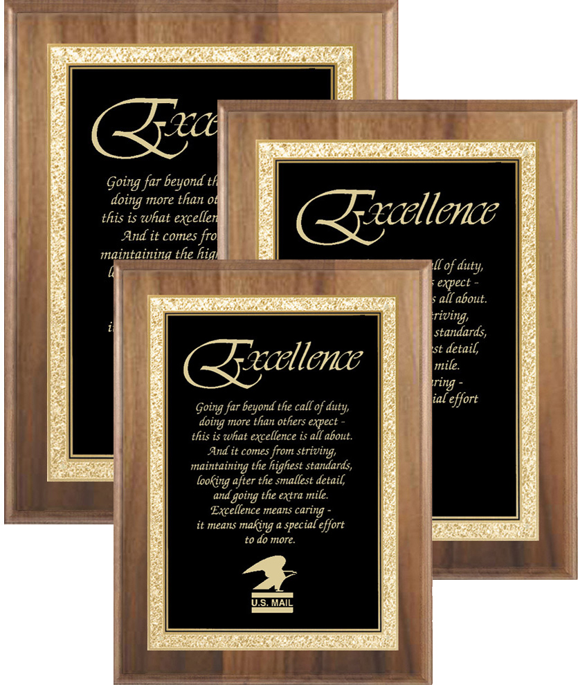 American Walnut Plaques with Solid Brass Black Plate
