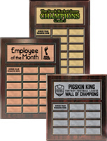 Walnut Finish Perpetual Plaques -  Engraved or Color