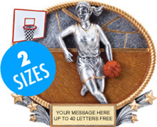Basketball Female 3D Full Color Oval Resin Trophies