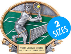 Tennis Male 3D Full Color Oval Resin Trophies