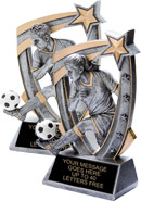 Soccer 5 Star 3D Resin Trophies