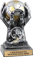 Soccer Ball in Hands Resin Trophies