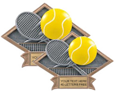 Tennis Dimensional Diamond Resin Trophies