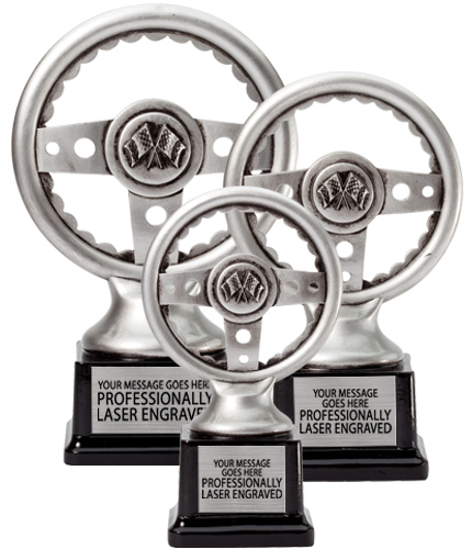 Motorsport Trophies Resin Steering Wheel Car Award 3 sizes FREE Engraving 