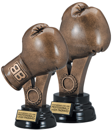Boxing Glove Trophy & Boxing Centres 150mm High Boxing Trophy Medals & Ribbons 