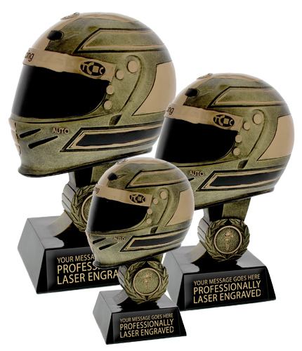 Racing Helmet Resin Trophies