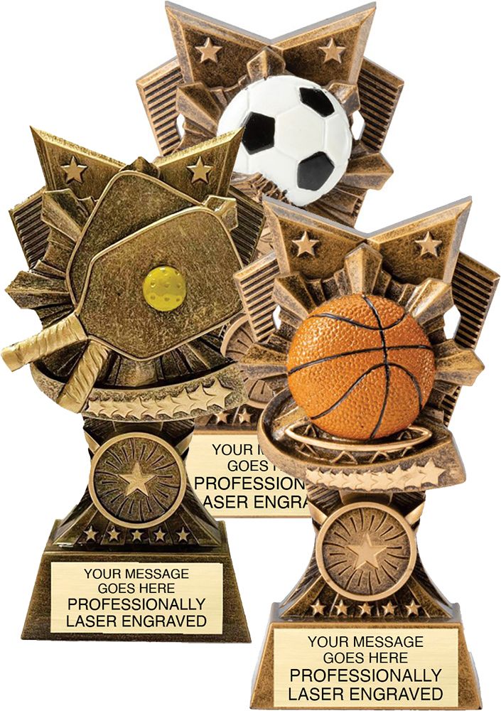 3D Sport Theme Resin Scupture Trophies