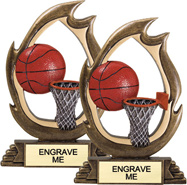 Basketball Flame Color Resin Trophies