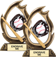 Baseball Flame Color Resin Trophies
