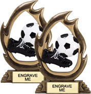 Soccer Flame Color Resin Trophies