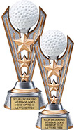Golf Triple-Star Victory Resin Trophies