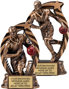 Basketball Male Star Flame Resin Trophies