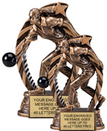 Bowling Female Star Flame Resin Trophies