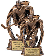 Hockey Male Star Flame Resin Trophies
