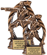 Martial Arts Female Star Flame Resin Trophies