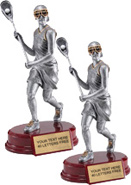 Lacrosse Pewter & Gold Resin Sculptures on Piano Finish Base- Female