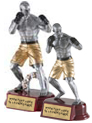 Mixed Martial Arts Pewter & Gold Resin Sculptures on Piano Finish Base