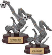 Soccer Pewter & Gold Resin Sculptures on Piano Finish Base- Female