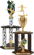 Soccer Three-Post Trophies