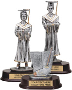 Pewter & Gold Resin Education Sculptures