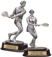 Pewter & Gold Resin Tennis Sculptures