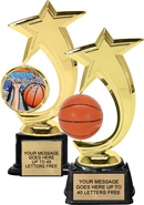 Basketball Shooting Star Trophies on Synthetic Bases