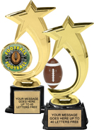 Football Shooting Star Trophies on Synthetic Bases
