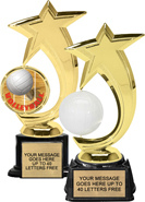 Volleyball Shooting Star Trophies on Synthetic Bases