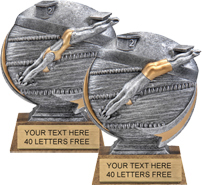 Swimming Round 3D Sport Resin Trophies