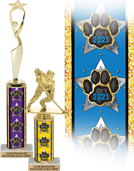 Exclusive Year Paw Column Trophies