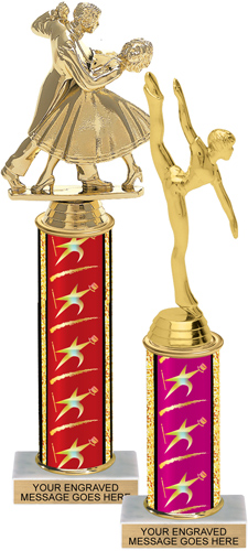Set of 3 Pink & Gold Tall Bowl Trophies Competition Dance ballet FREE engraving 