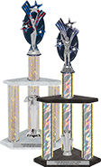Silver Triple Star Backdrop Three-Post Trophies