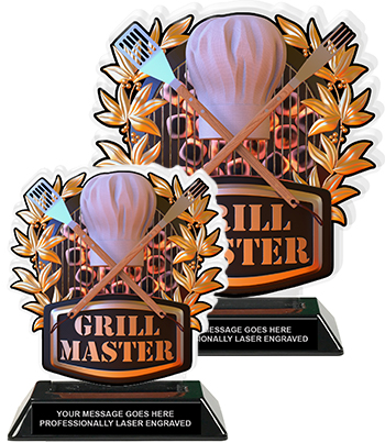 Crown Awards Grill Master Plaques Personalized Cooking Competition Trophy Plaque Award Great Custom Engraved Grill Off Gifts Prime 