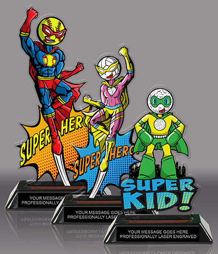 Super Hero Acrylic Trophies
