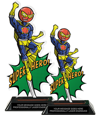 Lacrosse Super Hero Acrylic Trophies- Male