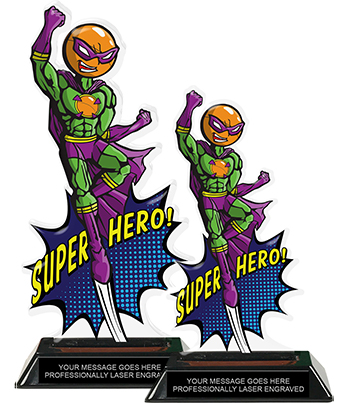 Ping Pong Super Hero Acrylic Trophies- Male