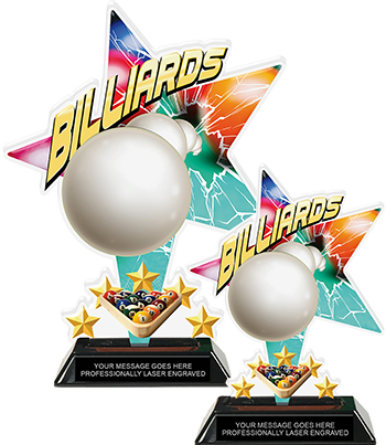 Billiards Shattered Star Colorix Acrylic Trophies