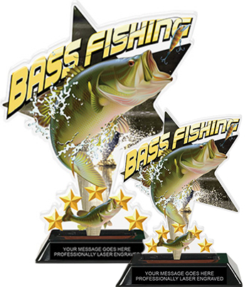 Bass Fishing Shattered Star Colorix Acrylic Trophies