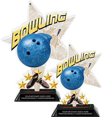Bowling Shattered Star Colorix Acrylic Trophies