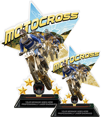 Motocross Shattered Star Colorix Acrylic Trophies